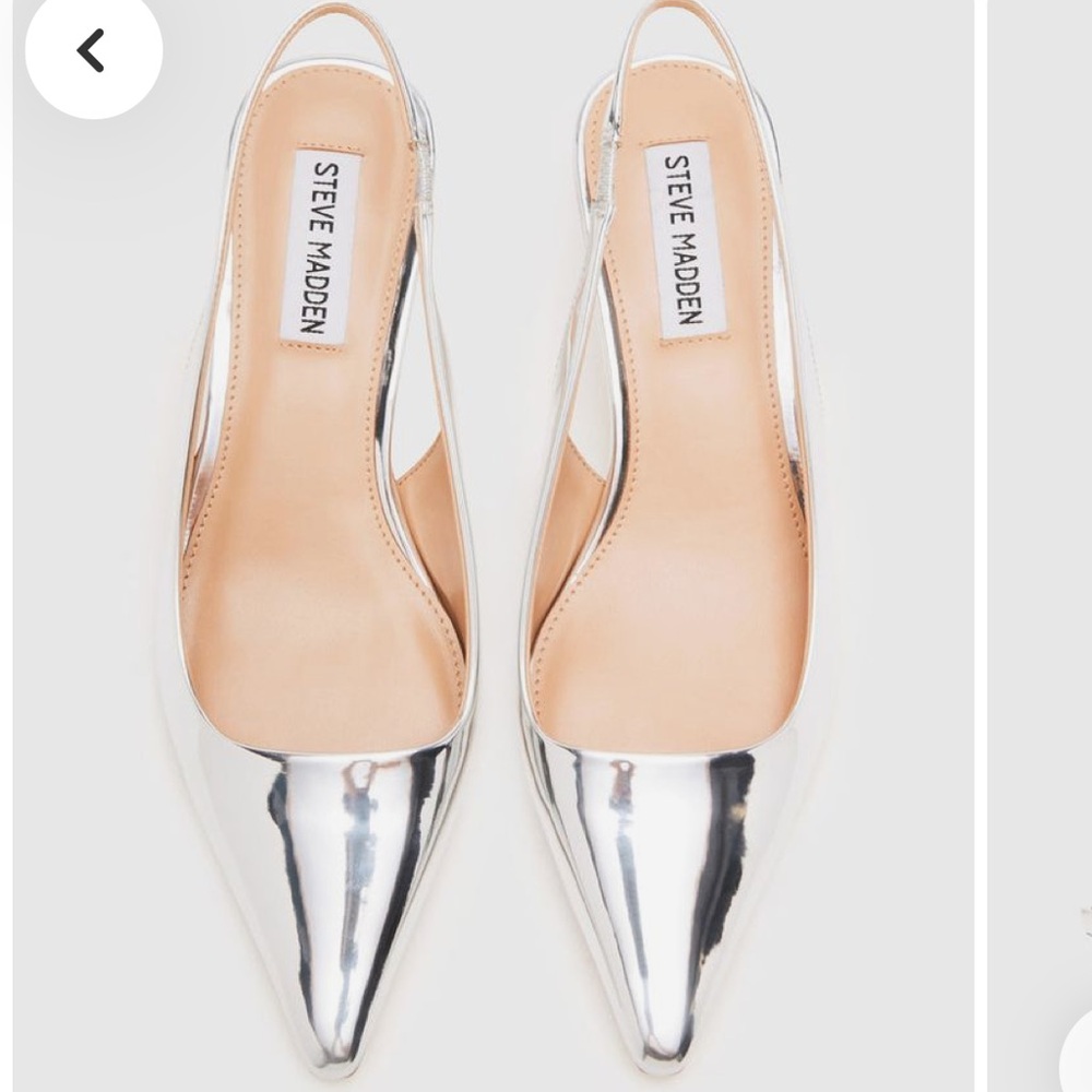 Steve Madden silver kitten heels